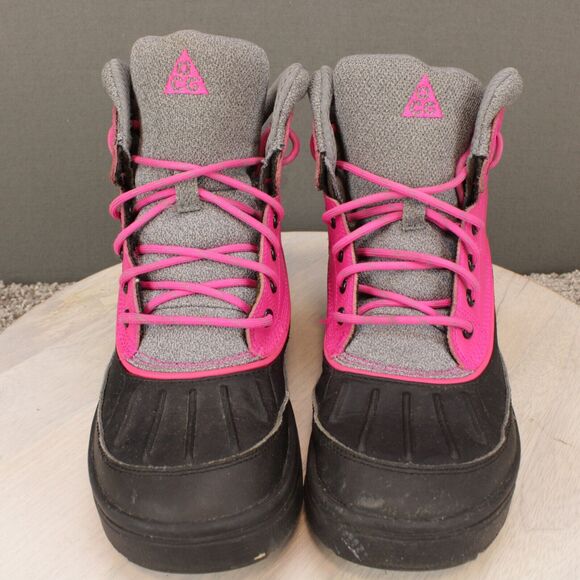 Nike ACG Winter Boots Youth 4.5Y Womens 6 Pink Gray Duck Boots - Picture 3 of 9